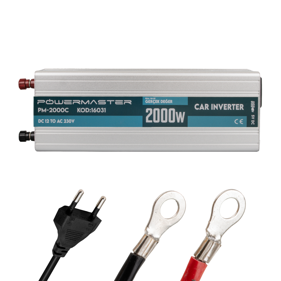 Powermaster%2012V%20to%20220V%202000W%20Modified%20Sinus%20Car%20Inverter%201xUSB%2012V%20Şarjlı%20PM-2000C