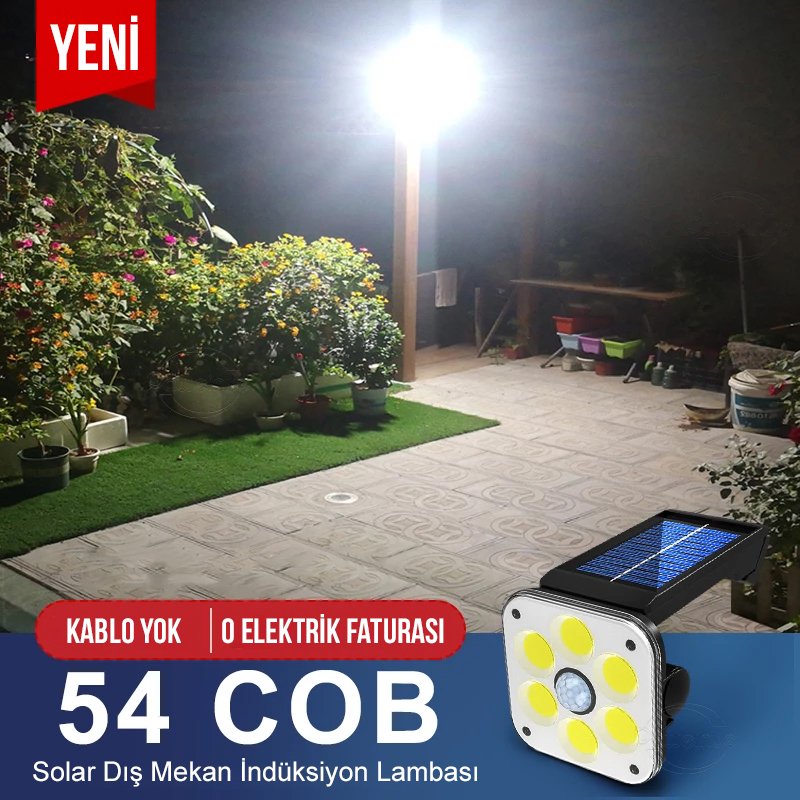 Güneş%20Enerjili%20Işıldak%20Yol%20Sokak%20Park%20Bahçe%20Çevre%20Site%20Bina%20Dış%20Mekan%20Duvar%2054%20Cob%20Ledli%20Aydınlatma