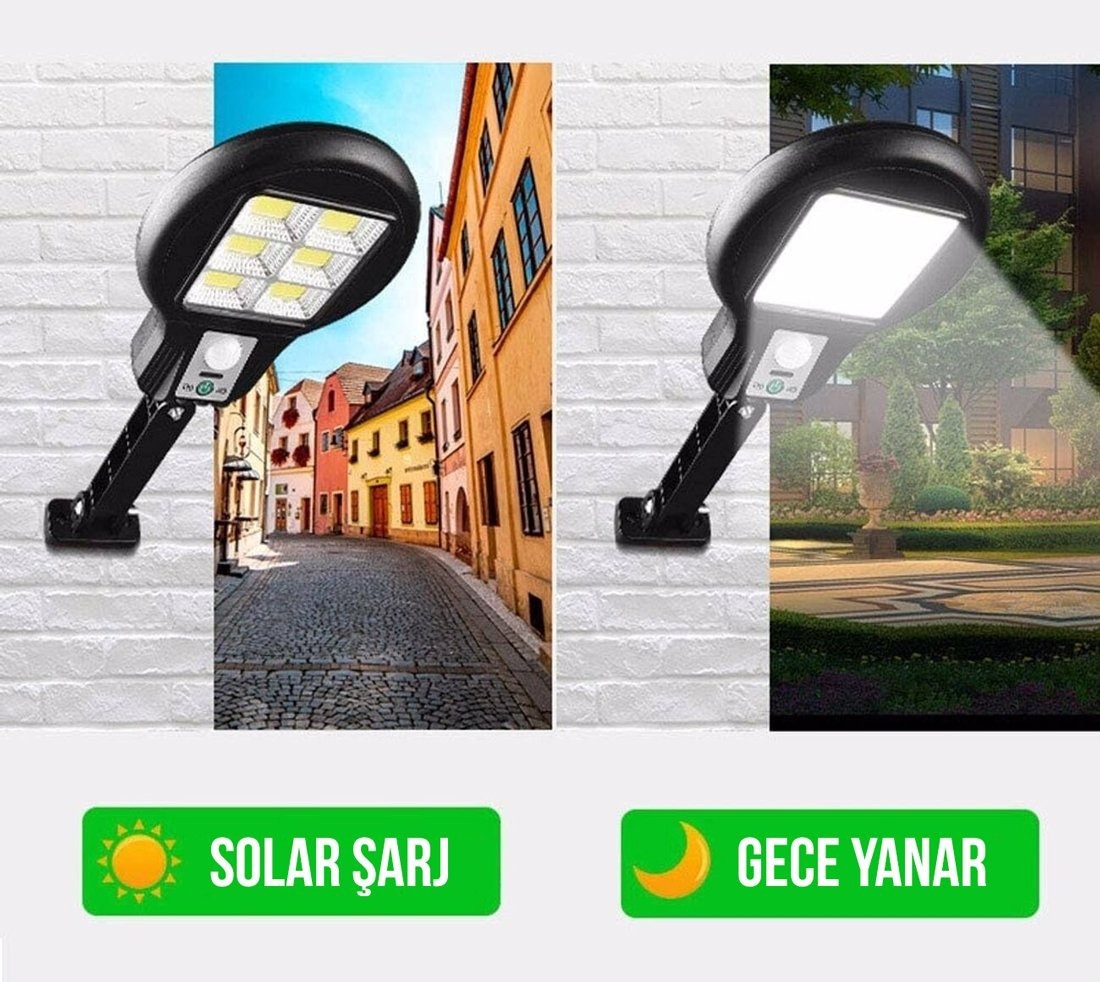 Güneş%20Enerjili%20Hareket%20Sensörlü%2048%20COB%20Ledli%20Solar%20Sokak%20Lambası