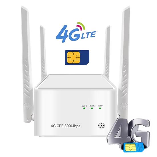 300 Mbps Kablosuz İç Mekan 4G/LTE Sim Kart Destekli Bağımsız Modem - Router