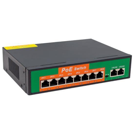 TechMore 8 Port Poe 150 Watt 10/100 Mbps Cctv Network Poe Ethernet Switch